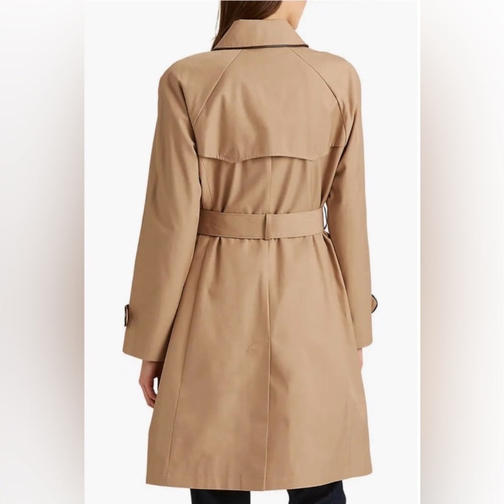 Lauren Ralph Lauren Repellent Cotton Blend Belted Trench Coat - Picture 2 of 4